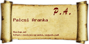 Palcsi Aranka névjegykártya