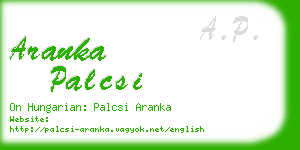 aranka palcsi business card